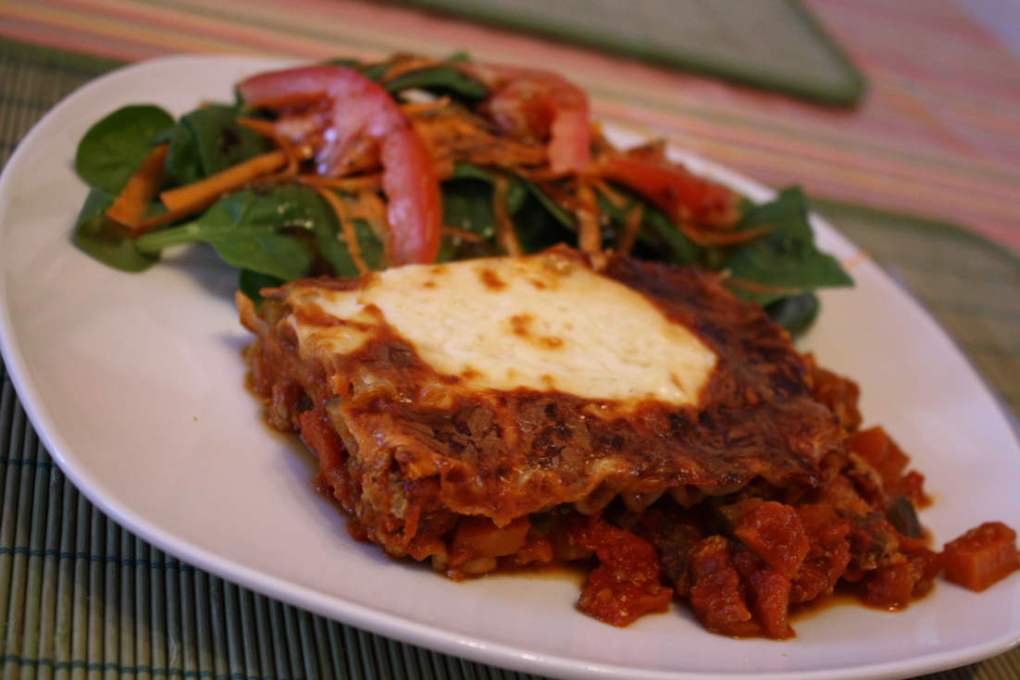 lasagne et salade
