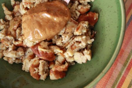 banane et oeuf brouillé