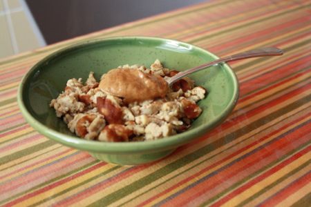 banane et oeuf brouillé