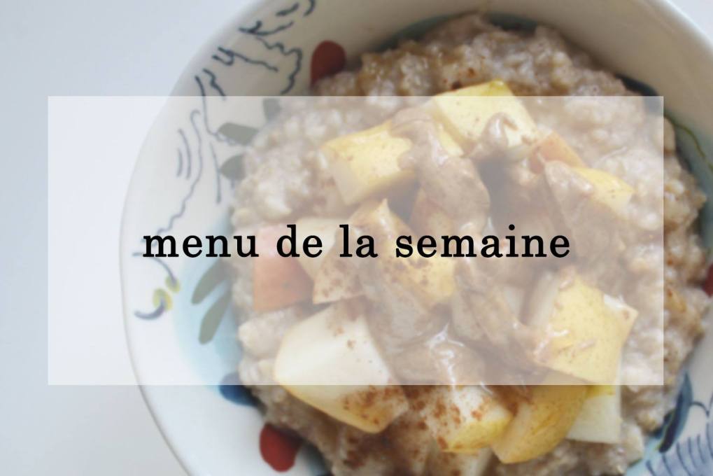 menu de la semaine