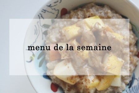 menu de la semaine