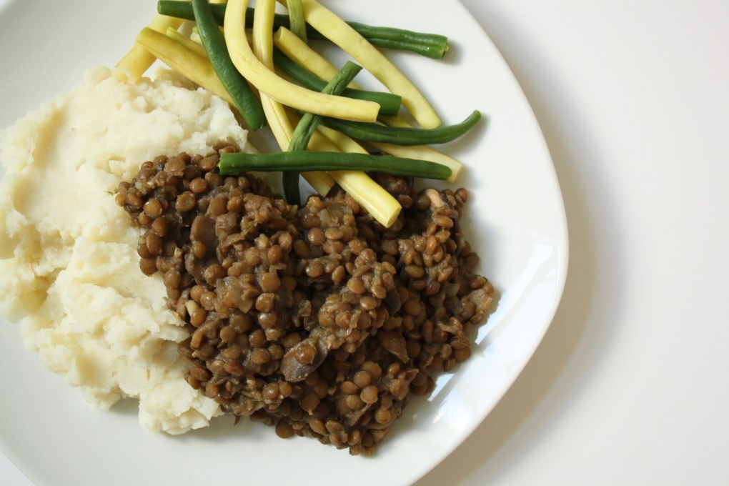 ragoût de lentilles et champignons